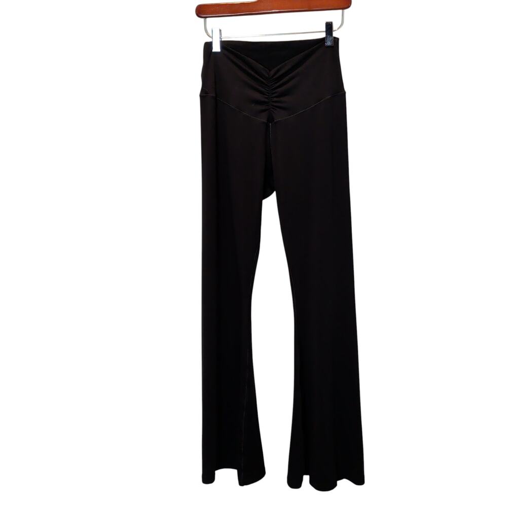 Aerie Offline Women's Sz L Black Cinch Front Flare Leggings